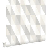 TAPETE grafische Dreiecke 53 cm x 10.05 m - Grau, Papier (53/0.1cm) - ESTAhome