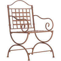 GARTENSTUHL Metall Antik Braun - Braun, Metall (56/92/53cm) - CLP