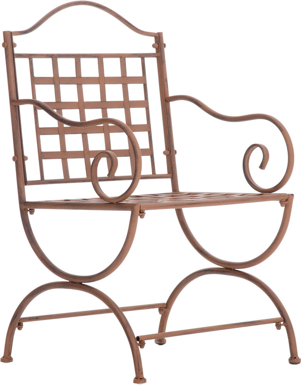 GARTENSTUHL Metall Antik Braun - Braun, Metall (56/92/53cm) - CLP