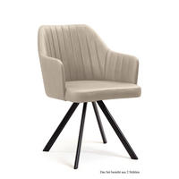 ARMLEHNSTUHL (2er-Set) Delia 58x81x60 Schwarz/Natur - Schwarz/Naturfarben, Kunststoff (60/81/58cm) - 58aufmkessel