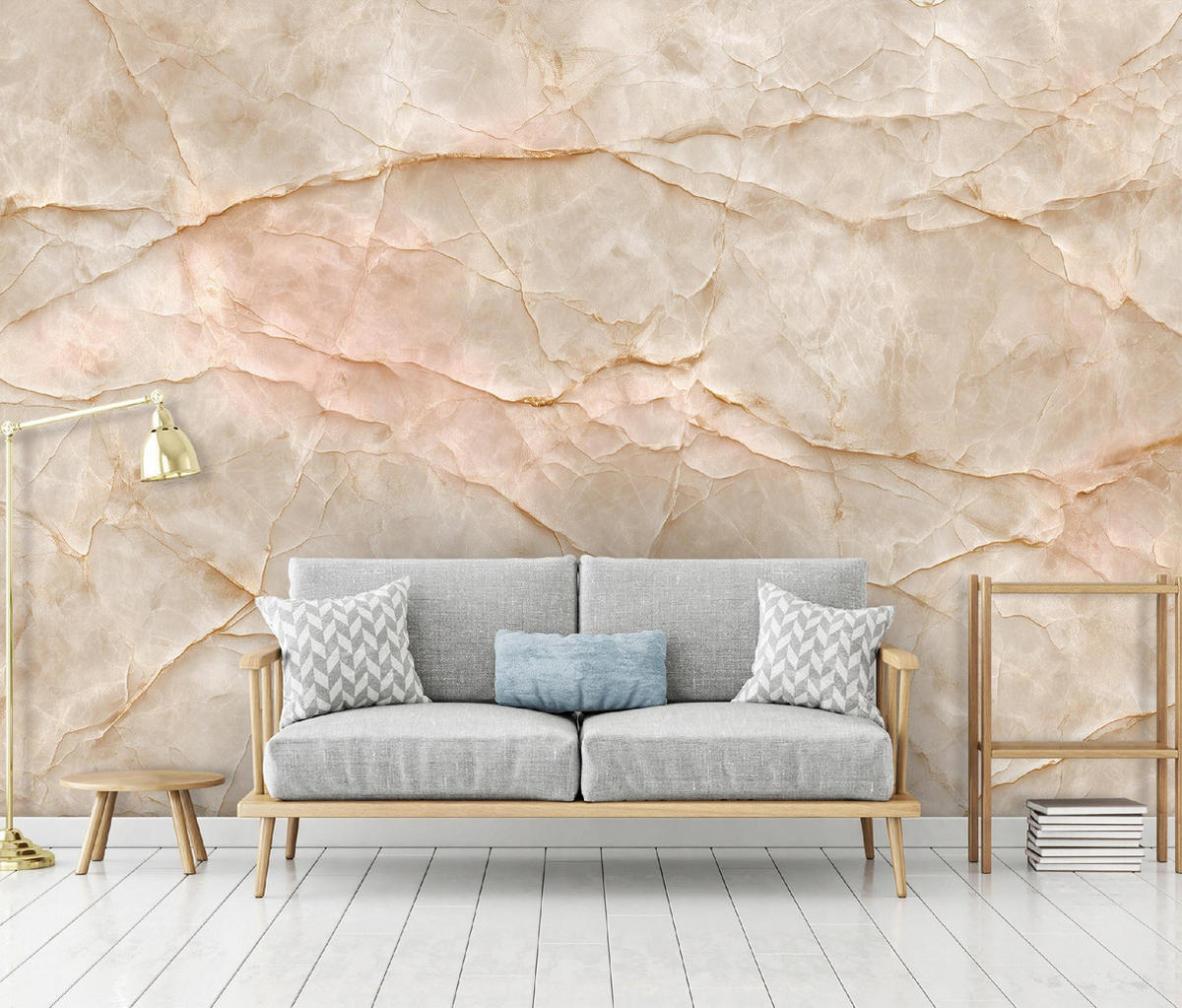 FOTOTAPETE Marmor Stein Beige 400x280 cm - Multicolor, Papier (400/280cm) - Wallarena