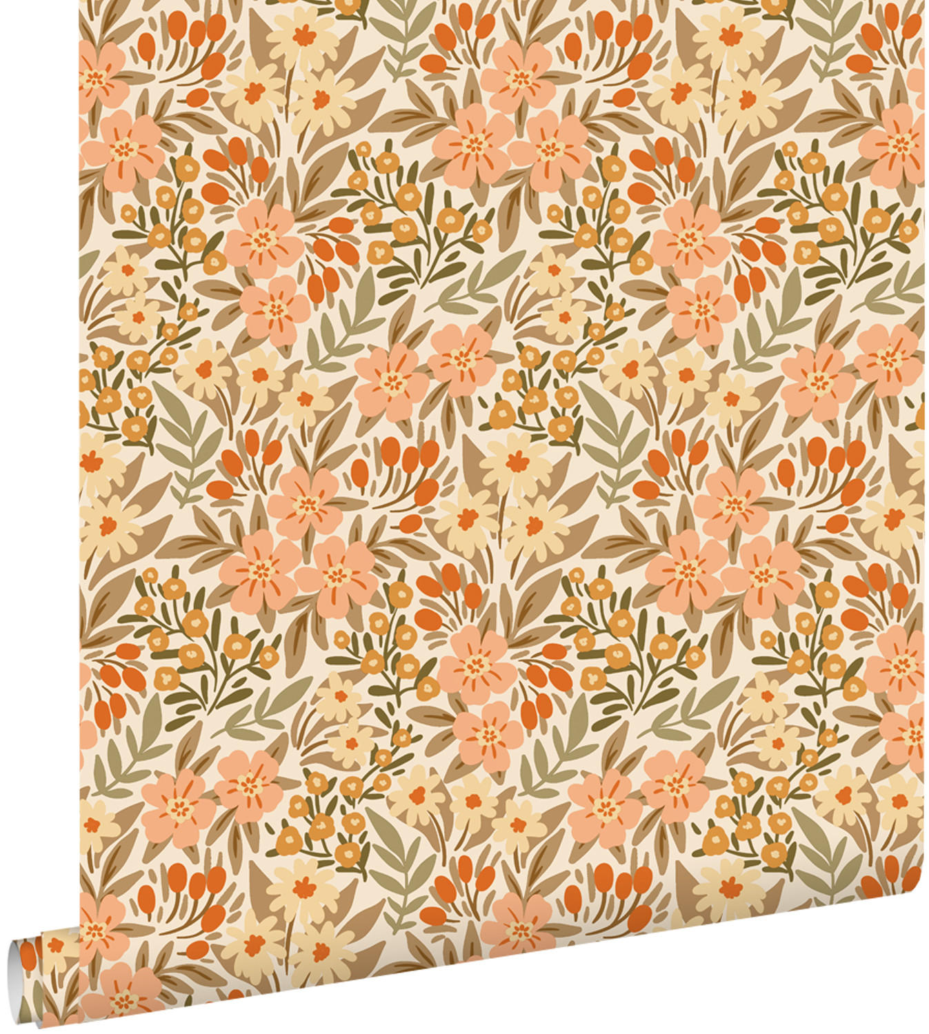 TAPETE Blumen 50 x 900 cm - Terracotta, Papier (50/900cm) - ESTAhome