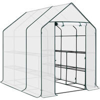 FOLIENGEWÄCHSHAUS, für Frühbeet Gemüse Blumen, 143 x 195 x 215 cm - Weiß, Textil/Metall (143/195/215cm) - Woltu