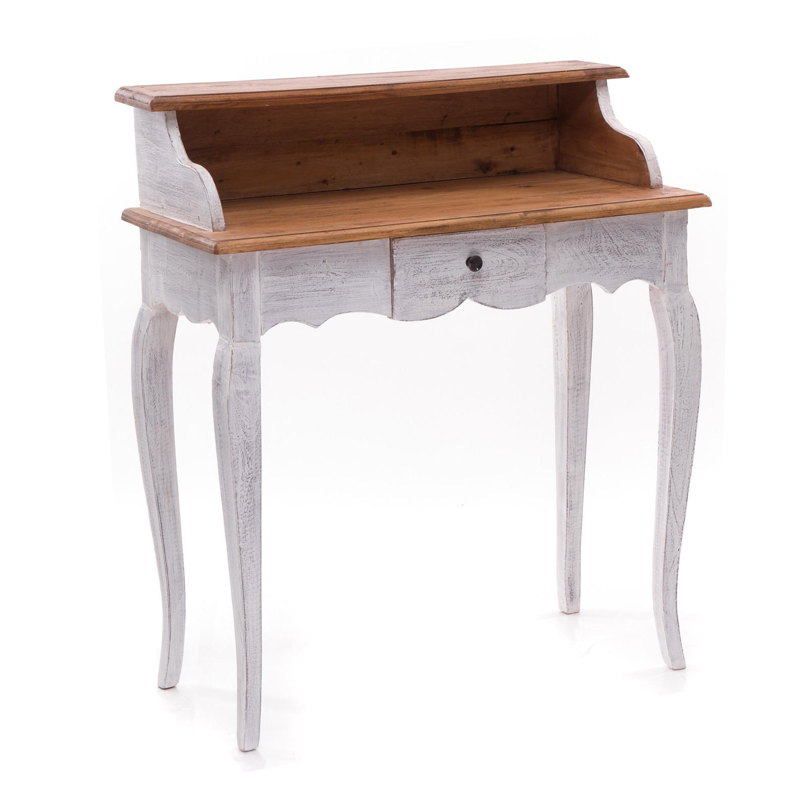 SEKRETÄR Napoleon Mahagoni Massivholz, mit Schublade 05 weiß-natur - Multicolor, Holz (40/80/92cm) - DESIGN DELIGHTS