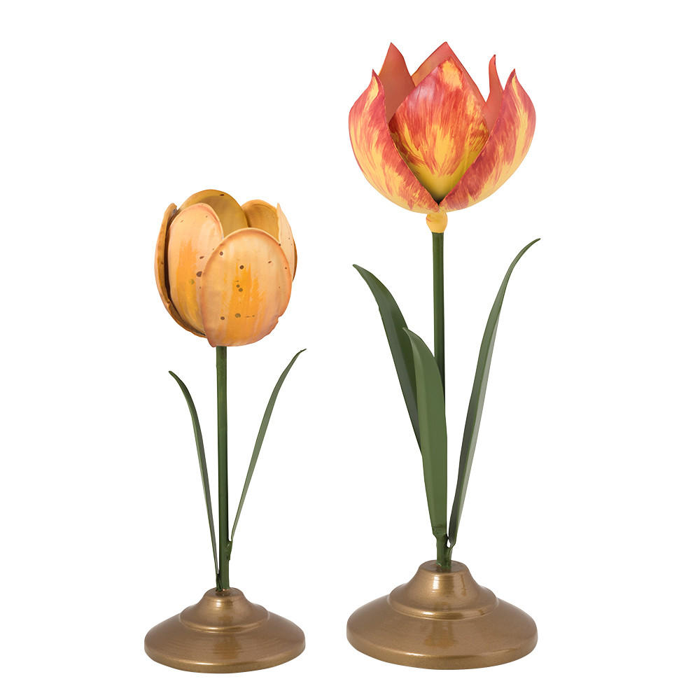 KERZENHALTER 2er-Set Tulpe s metal gelb - Gelb, Metall (8.5/26/8.5cm) - Pip Studio
