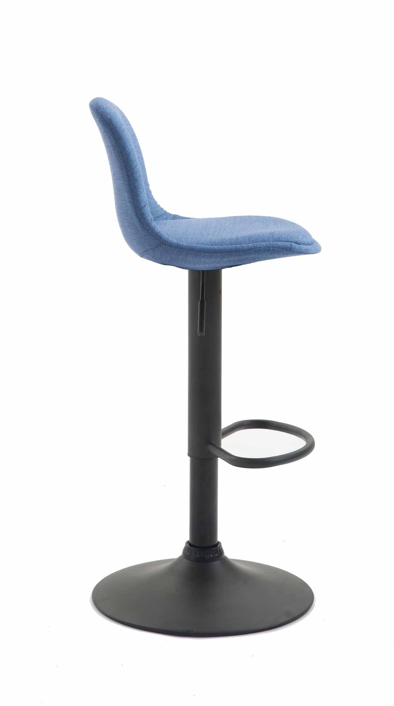 BARHOCKER Stoff blau - Blau/Schwarz, Textil/Metall (39/82/43cm) - CLP