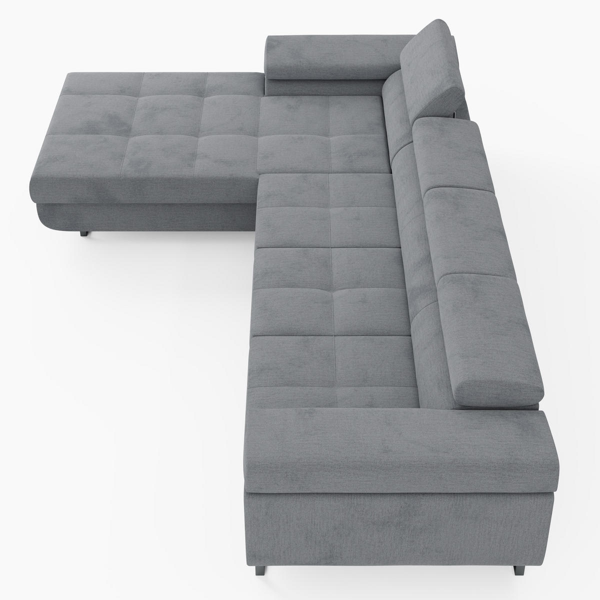 ECKSOFA VEMO CORE PLUS Links Hellrosa Velours-Stoff mit Schlaffunktion und Bettkasten - Pink, Holz/Metall (350/205cm) - Barchello