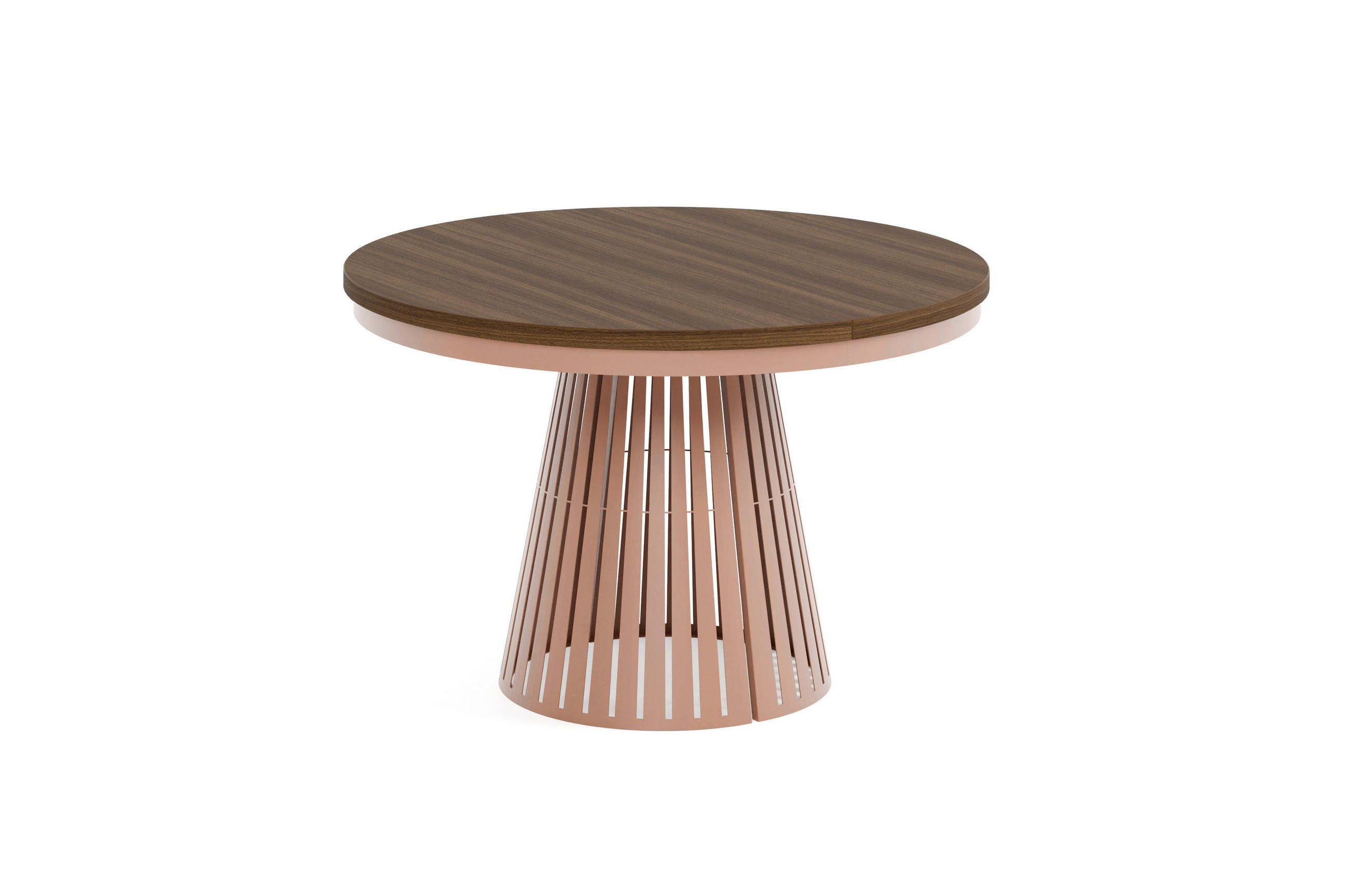 ESSTISCH Cone Bis - Haselnussfarben/Kupferfarben, Holzwerkstoff/Metall (120/120/76cm) - Meblini