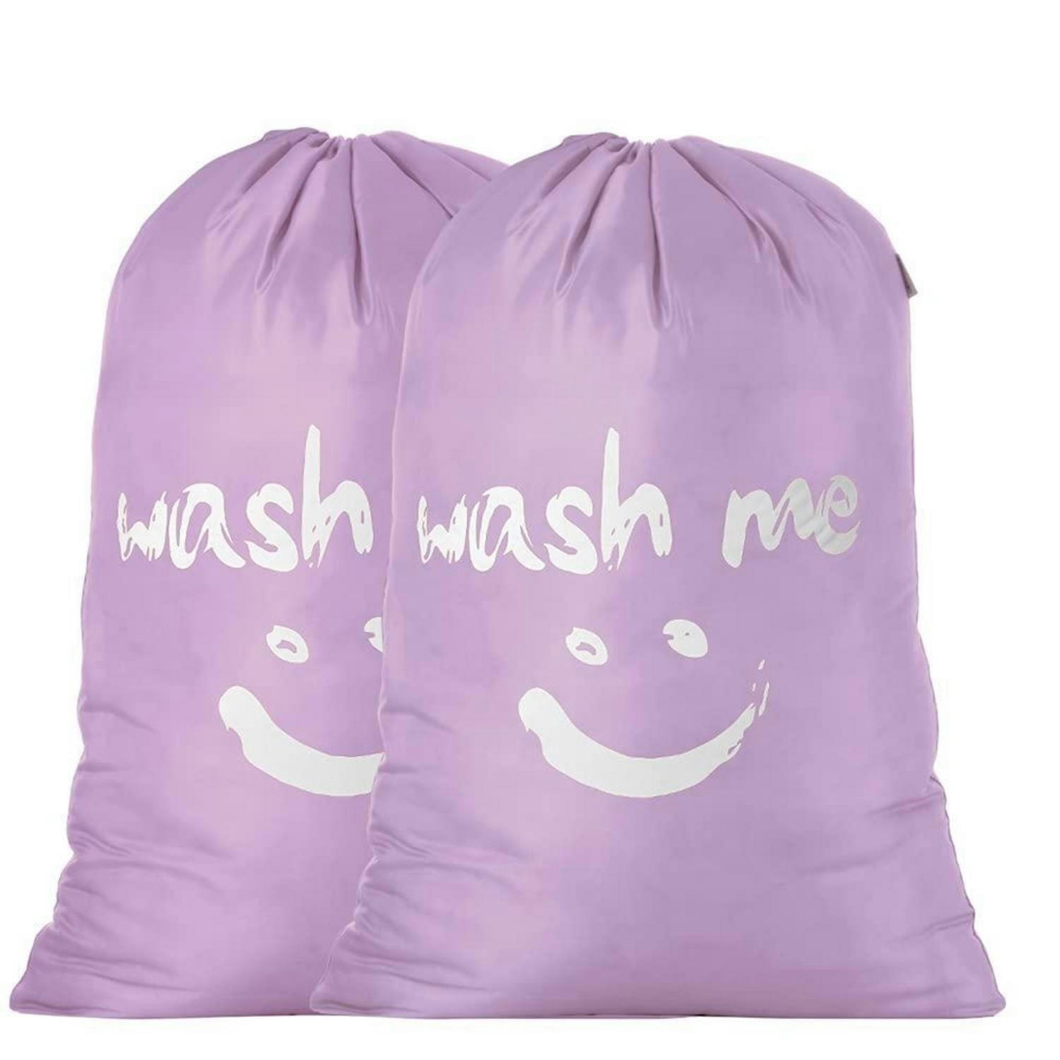 WÄSCHESACK 2-teiliges Set 120L Violett - Lila, Textil (66/92/66cm)