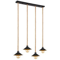 HÄNGELEUCHTE Metall Schwarz Gold - Schwarz, Metall (112.5/22/170cm)