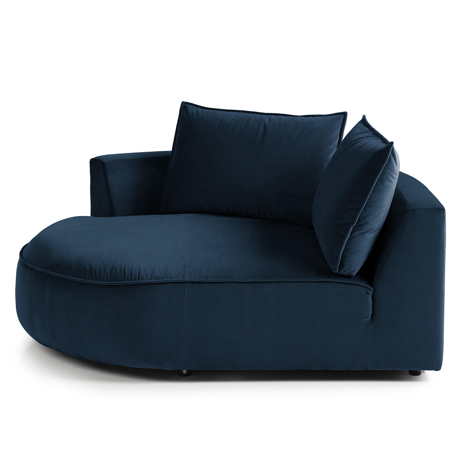 OTTOMANE - modular - Schwarz/Dunkelblau, Kunststoff/Textil (126/82/154cm) - home24