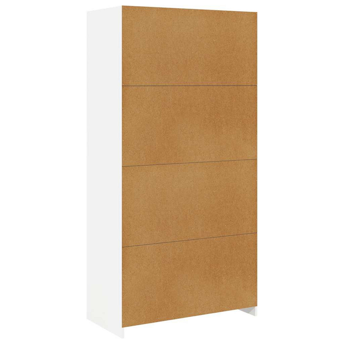 KLEIDERSCHRANK mit 3 Fächern 100/50/200 cm aus Holzwerkstoff Weiß - Weiß, Holz/Metall (100/200/50cm) - vidaXL