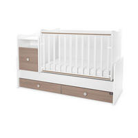 BABYBETT Trend Plus braun 110 x 62 cm, 70 x 160 cm, Schaukelfunktion, Kommode, Schubladen - Beige, Holzwerkstoff (62/110cm) - Lorelli
