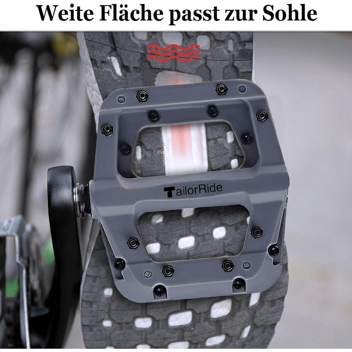 FAHRRADPEDALE Grau 9/16 Zoll mit 16 rutschfesten Stiften - Grau, Kunststoff (9.5/2.5/10.5cm)