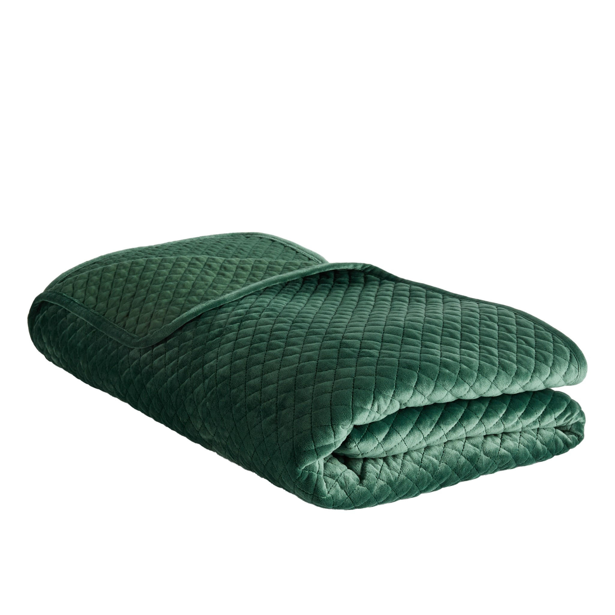 TAGESDECKE Plums - Dunkelgrün, Textil (200/220cm) - home&you