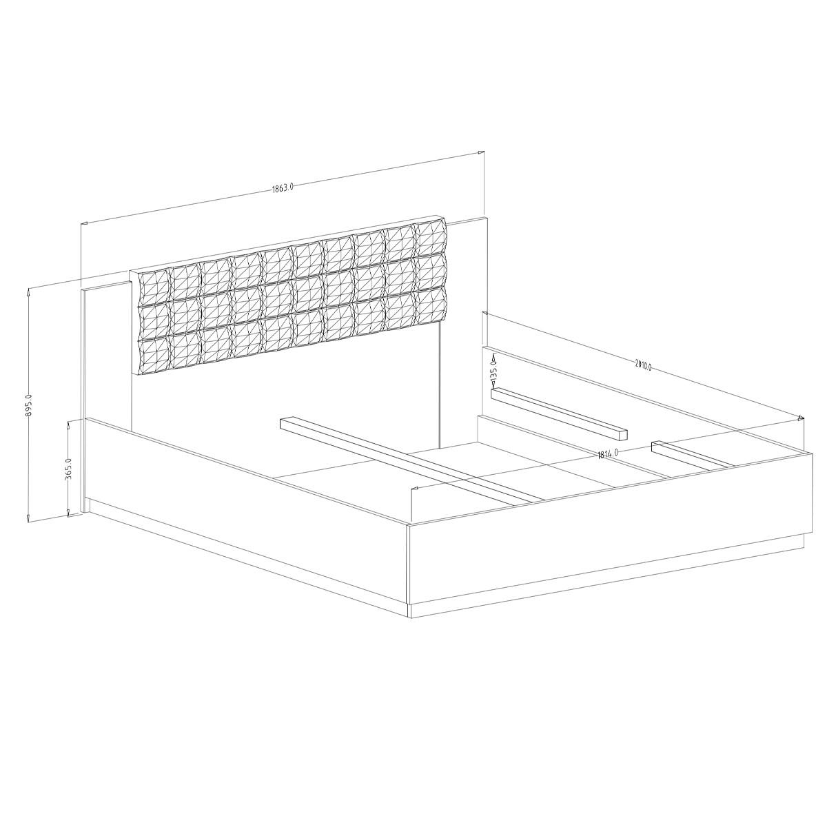 BOXSPRING POSTEL 180/200 Alec Dřevo a černá - černá, kompozitní dřevo (180/200cm) - Petits-meubles