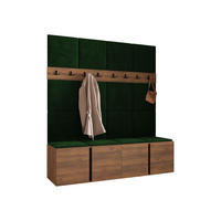 MOBILIER PENTRU HOL Orion V - culoare lemn de nuc/verde, material plastic/compozit lemnos (168/186/46cm) - MIRJAN24