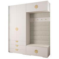 GARDEROBEN-SET 236,7/200/47 - Beige/Goldfarben, Holz/Metall (200/236.7/47cm) - Abiks Möbel