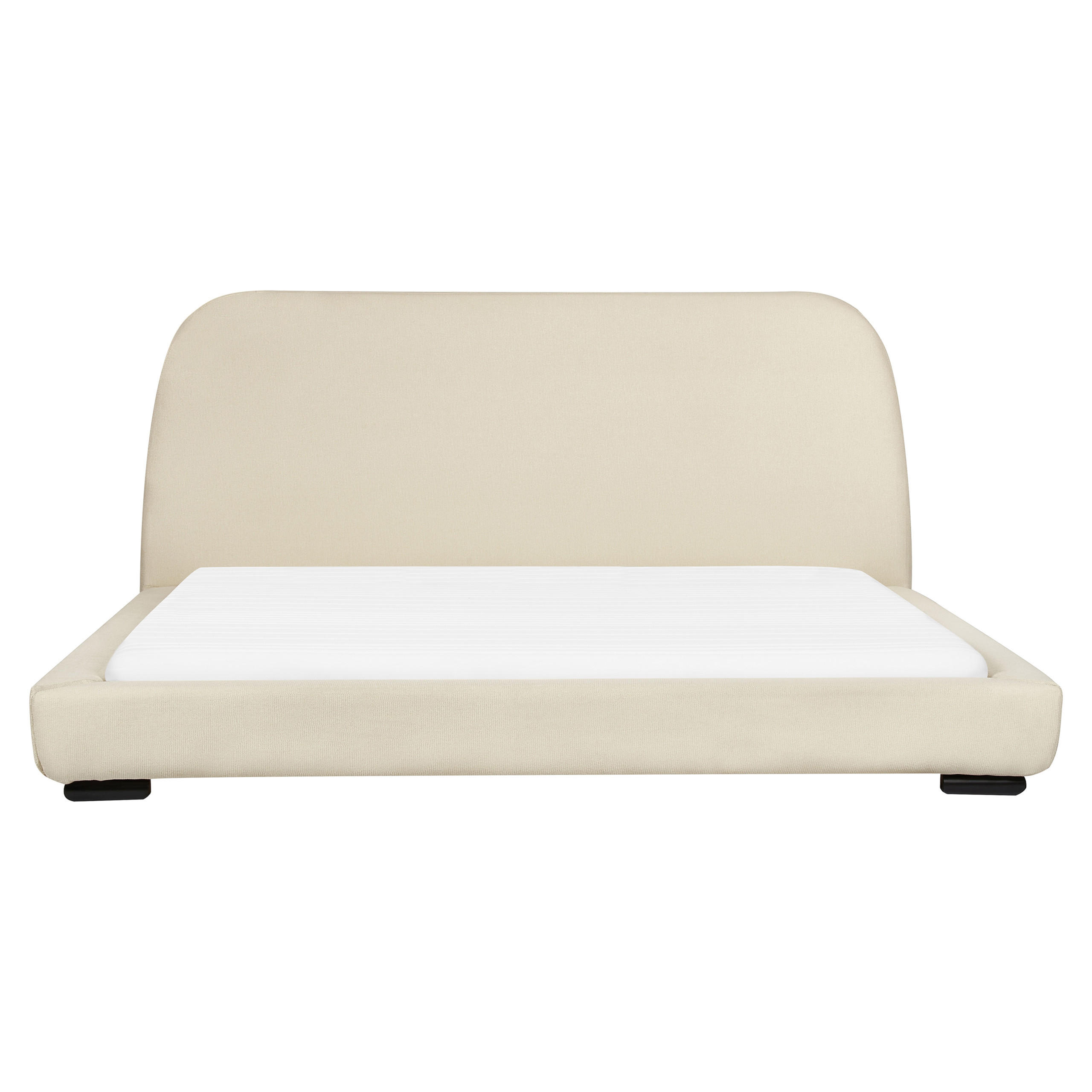 POLSTERBETT mit Lattenrost 180x200 cm Beige Roisel - Creme, Textil (180/200cm) - Beliani