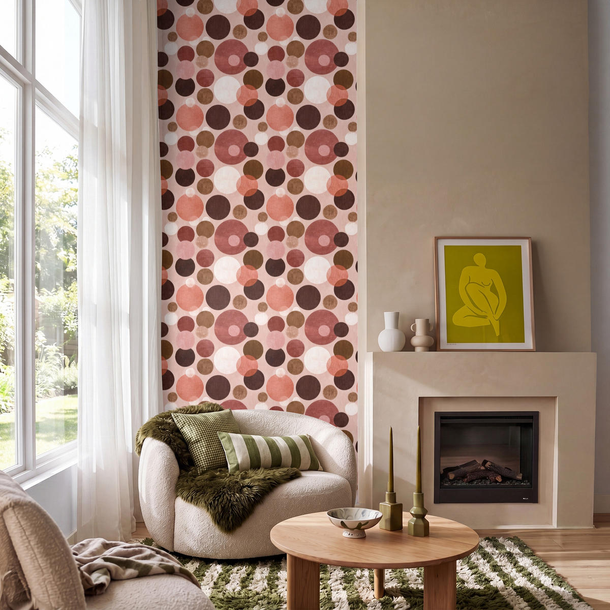TAPETE - Kreise - Modern - Farbenfroh - 100x260 cm - Multicolor, Papier (100/260cm) - OnlyWow