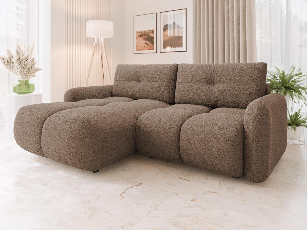 ECKSOFA Sandy - Schwarz/Braun, Holz/Kunststoff (238/165cm) - MIRJAN24