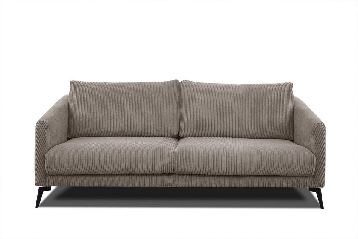SOFA VILT 3-Sitzer, taupe - Taupe/Schwarz, Holzwerkstoff/Kunststoff (202/89/94cm) - Courtois Laville