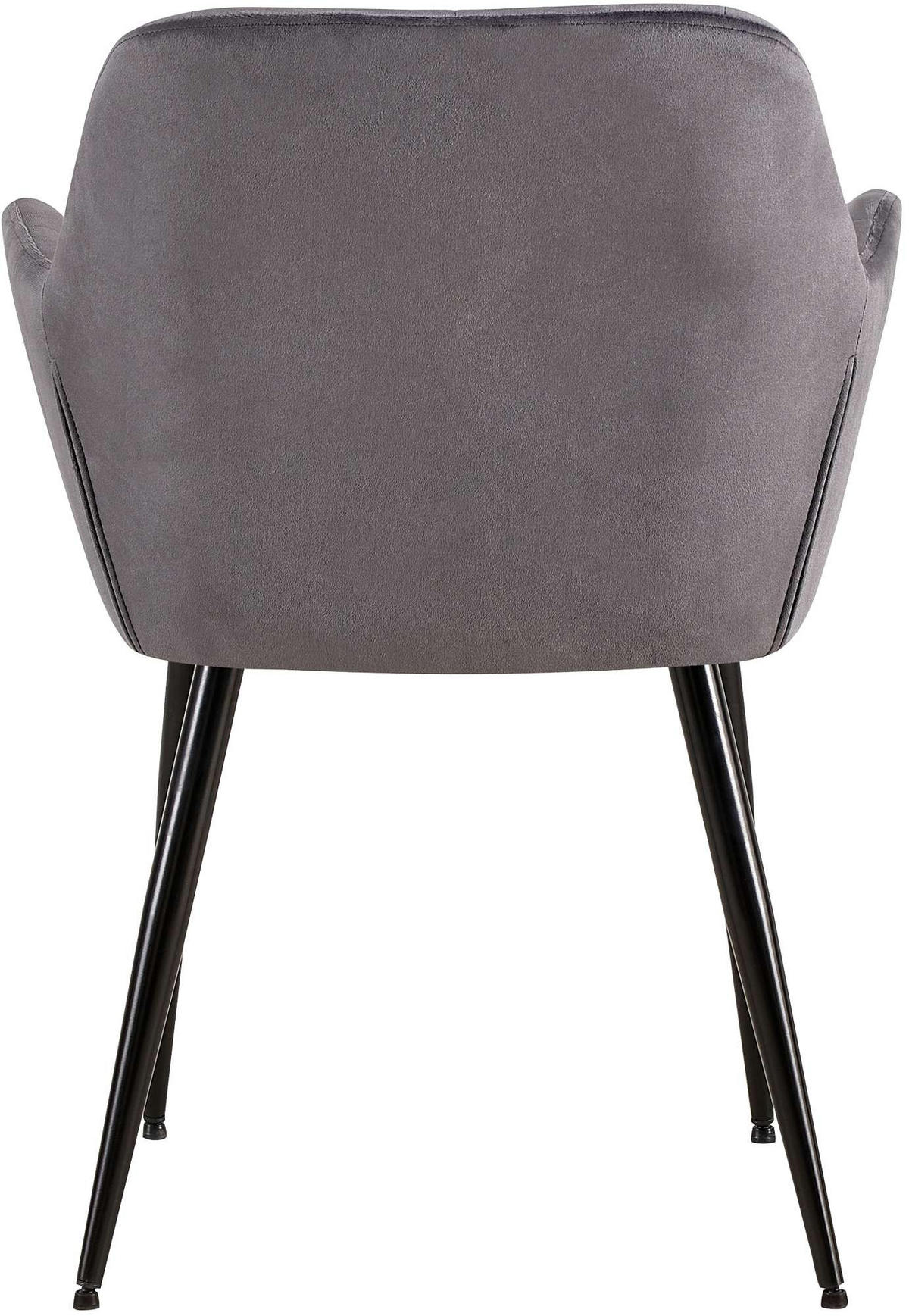 ARMLEHNENSTUHL Samt grau - Schwarz/Grau, Textil/Metall (56.5/84/61cm) - CLP