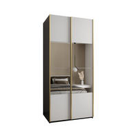 SCHWEBETÜRENSCHRANK 245,5/100/64 2-türig - Goldfarben/Schwarz, Holz/Metall (100/245/64cm) - Abiks Möbel