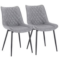 POLSTERSTUHL DE-36200 2er Set mit Kunstlederbezug Grau - Grau, Metall (40.5/85.5/46cm) - ComfortXL