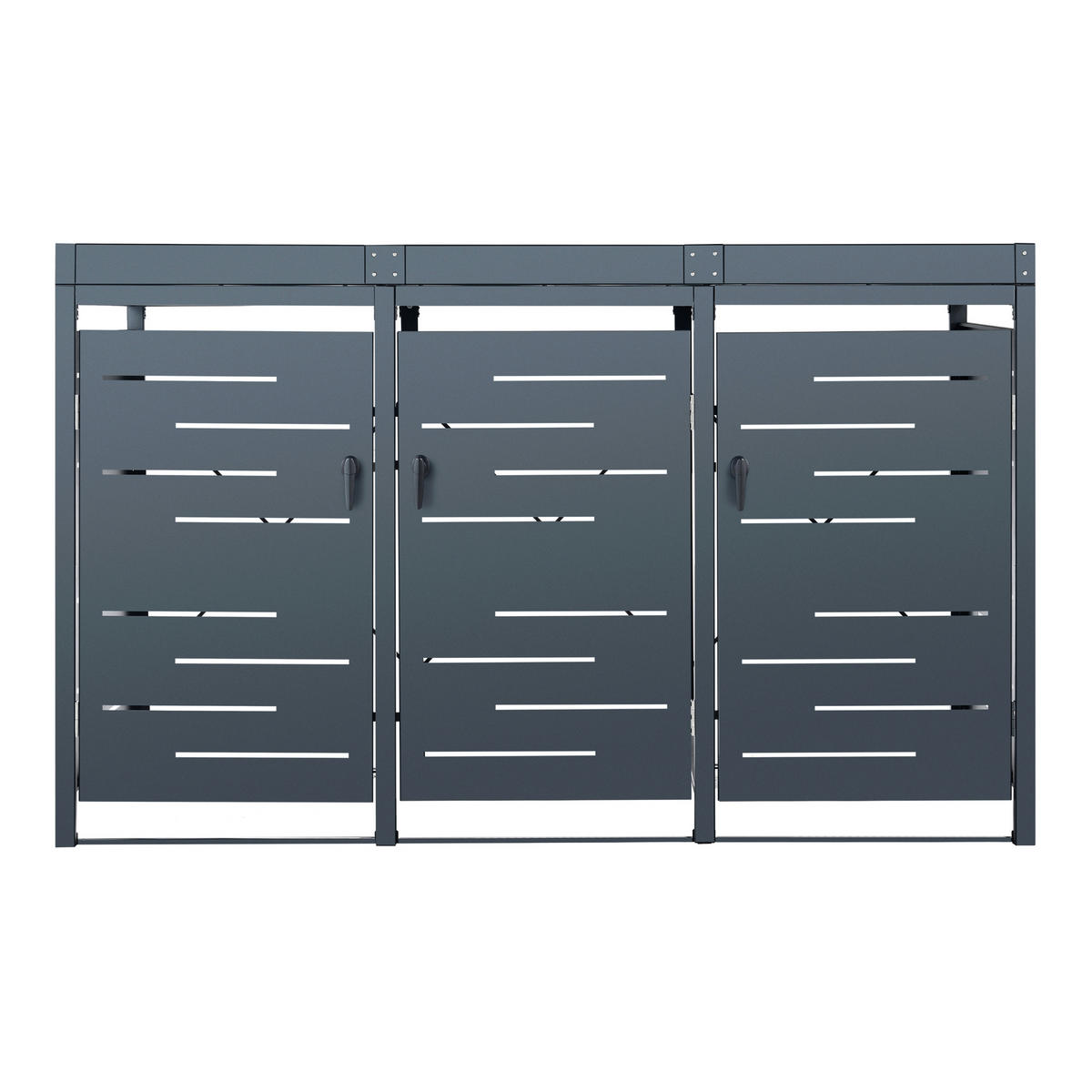 MÜLLTONNENBOX Salching - Anthrazit, Metall (196/122/80cm) - [en.casa]