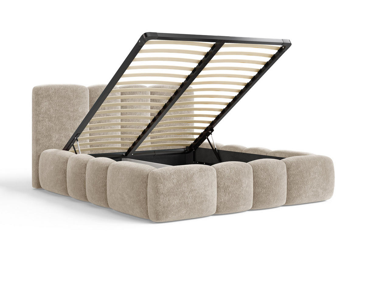 POLSTERBETT 26 - 180x200 cm – Amari – Bett mit Bettkasten und Gepolstertem Kopfteil - Cappuccino, Holz (180/200cm) - ROYAL24_MARKT