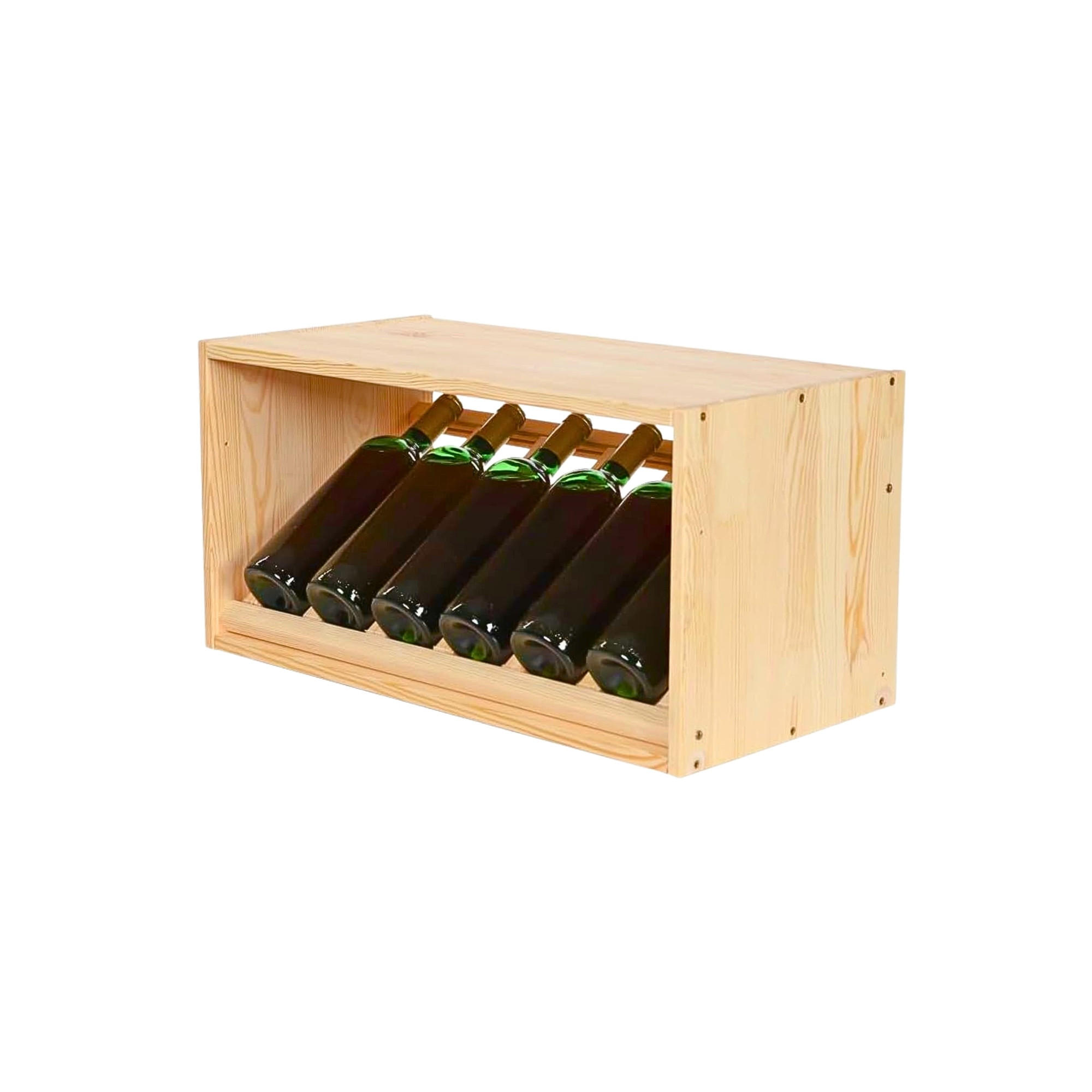 WEINREGAL Vincellar Mod 30x60x30 cm Schräg Modul Für 6 Flaschen Massives Kiefernholz Natur - Naturfarben, Holz (60/30/30cm) - PROREGAL
