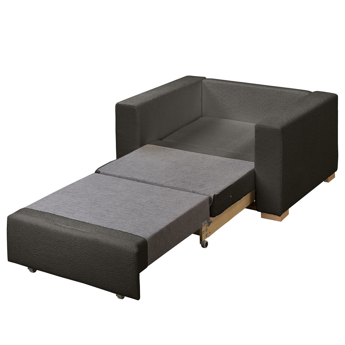 SCHLAFSESSEL - Anthrazit/Buchefarben, Buchenholz/Textil (110/90/90cm) - home24