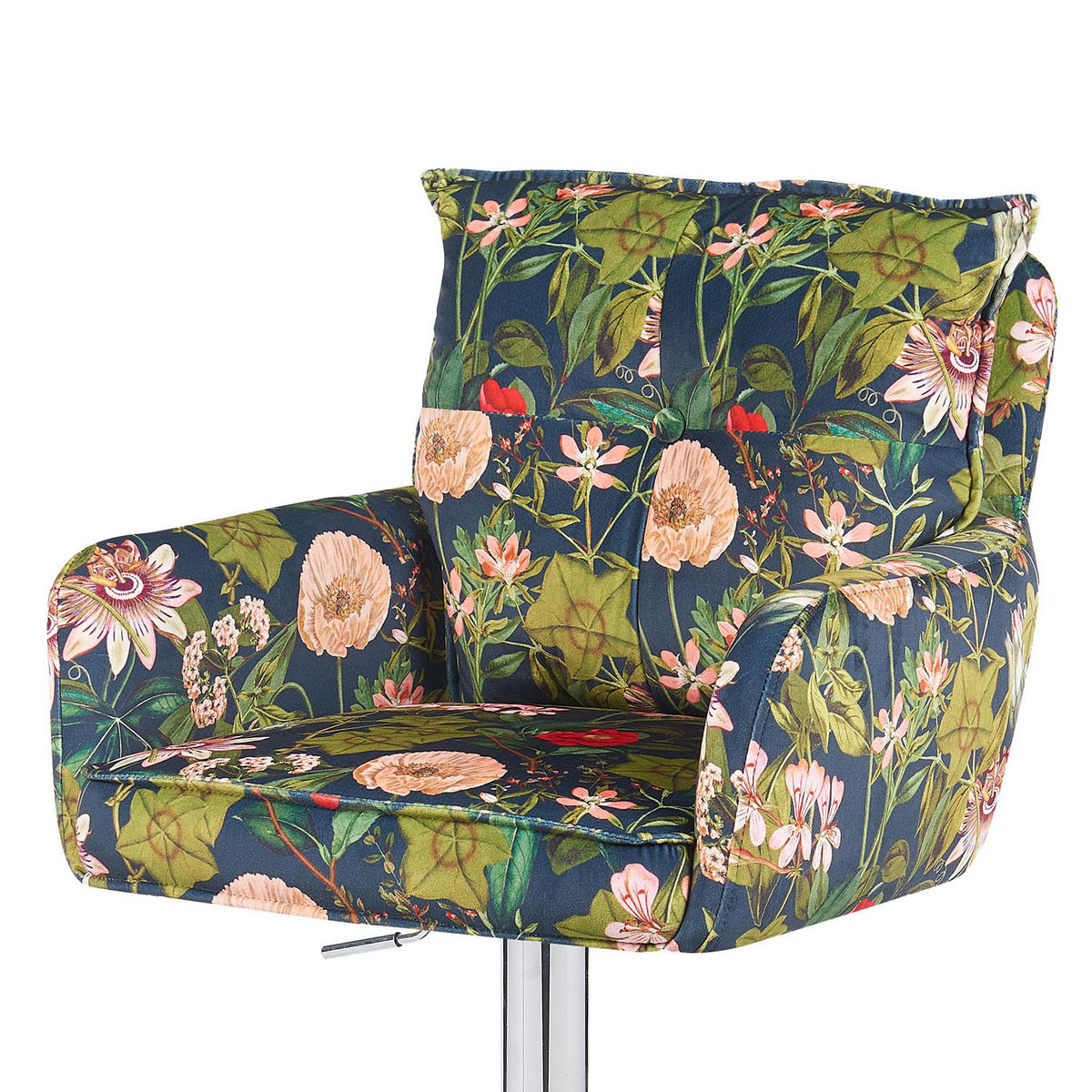 BARHOCKER Kira 2er-Set - Chromfarben/Multicolor, Textil/Metall (55/95/58cm) - DUBI Möbel