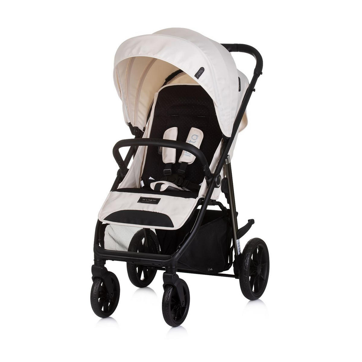 KINDERWAGEN Insta beige Fußabdeckung, Federung, Korb, Gurt, klappbar - Beige, Metall (87/53/105cm) - Chipolino