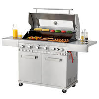 GASGRILL Minnesota silber 6+1 - Silberfarben, Metall (170/115/54cm) - Juskys