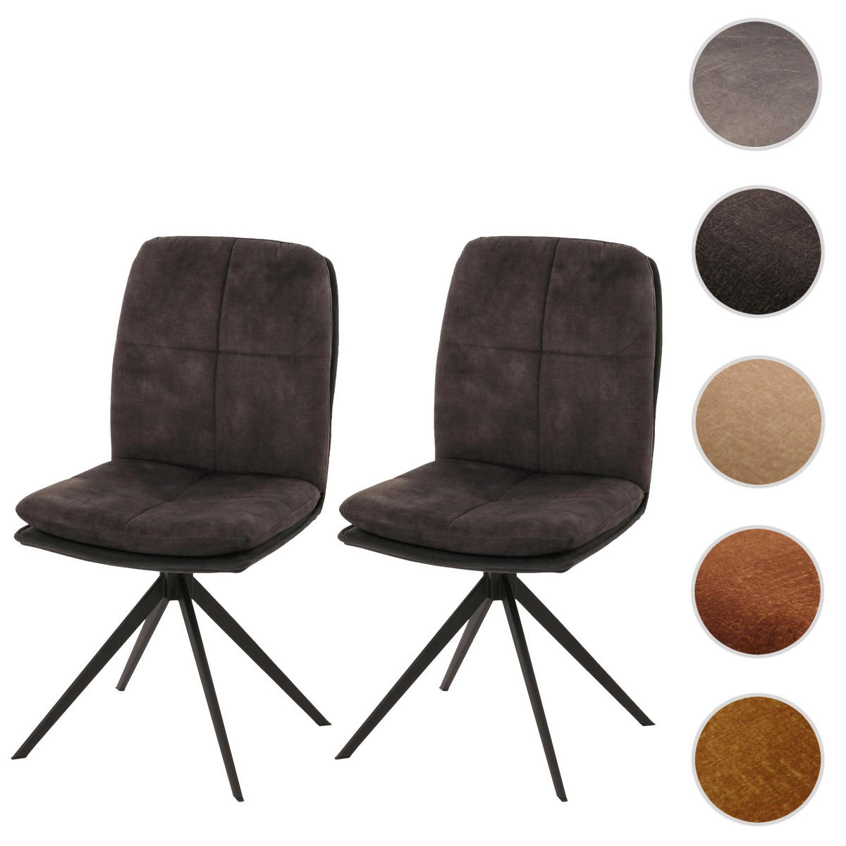 ESSZIMMERSTUHL Anthrazit 2er-Set - Anthrazit, Textil (47/90/56cm) - MCW