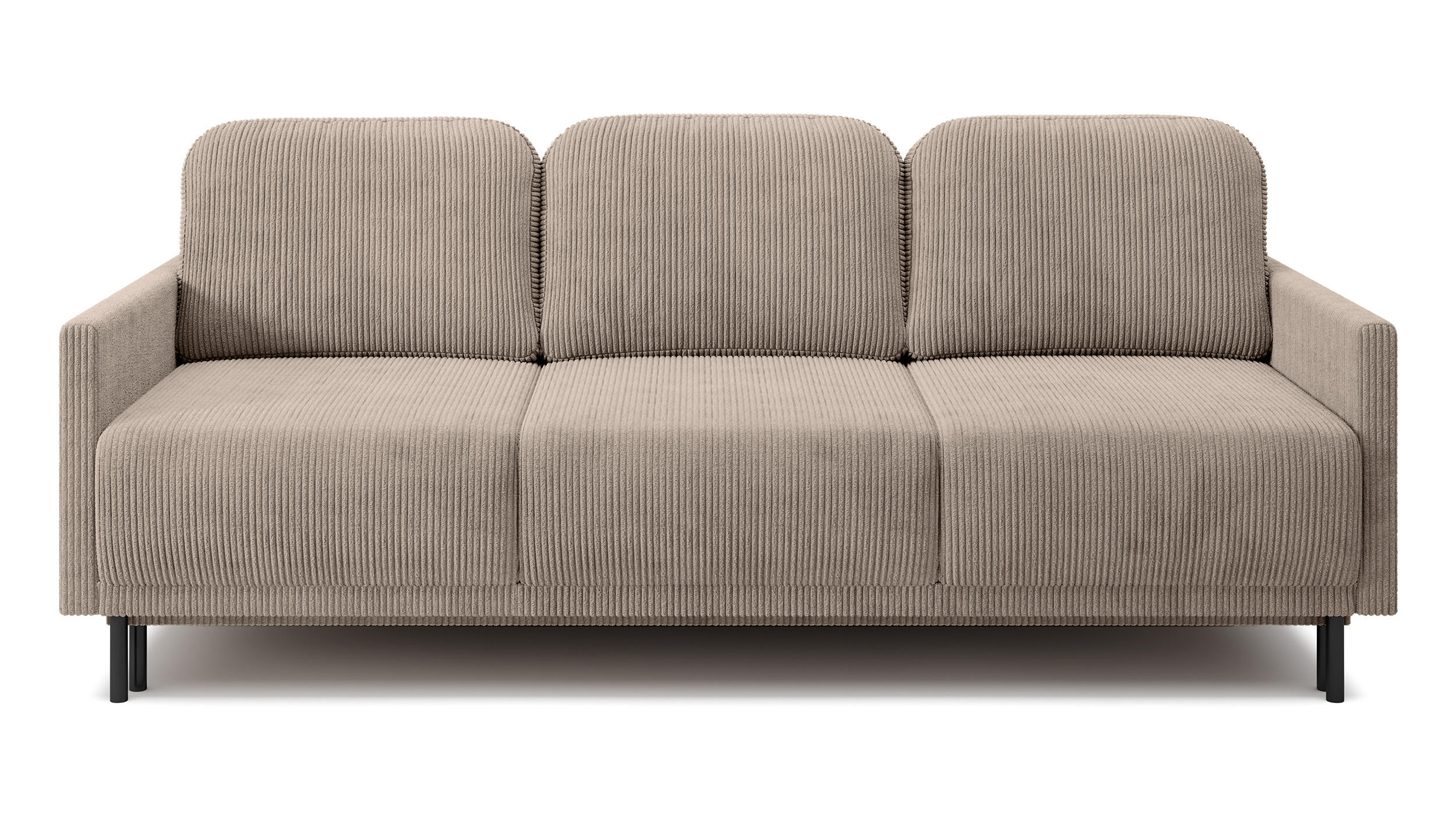 SCHLAFSOFA Hamiel Beige Cordbezug 212 cm - Beige/Schwarz, Holz/Textil (212/87/97cm) - Selsey