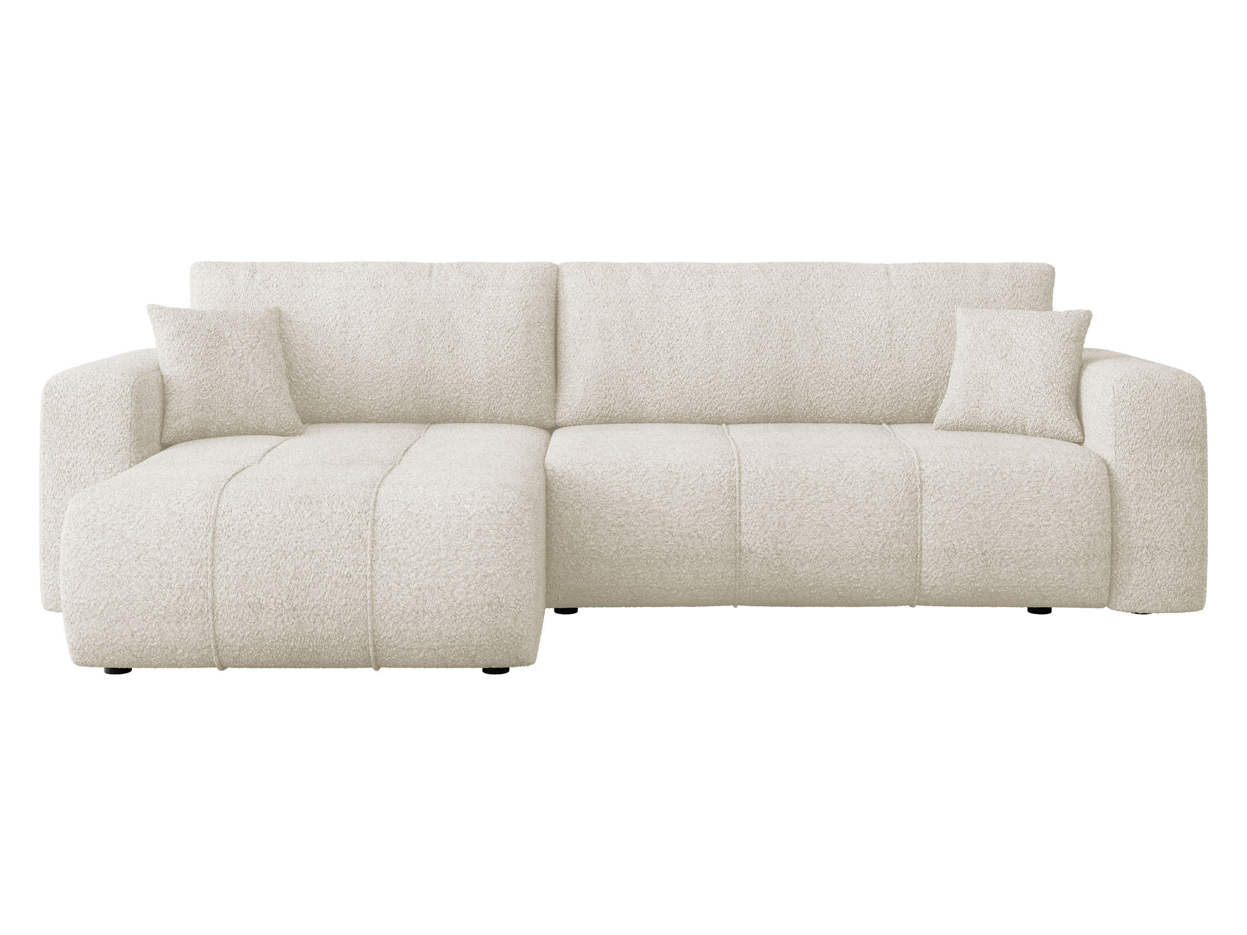 ECKSOFA Furyn Maxi Boucle - Schwarz/Naturfarben, Holzwerkstoff/Kunststoff (274/145cm) - MIRJAN24