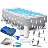 POOL SET 488 x 244 x 107 cm, 6in1 - 26792 - Grau, Textil (488/107/244cm)
