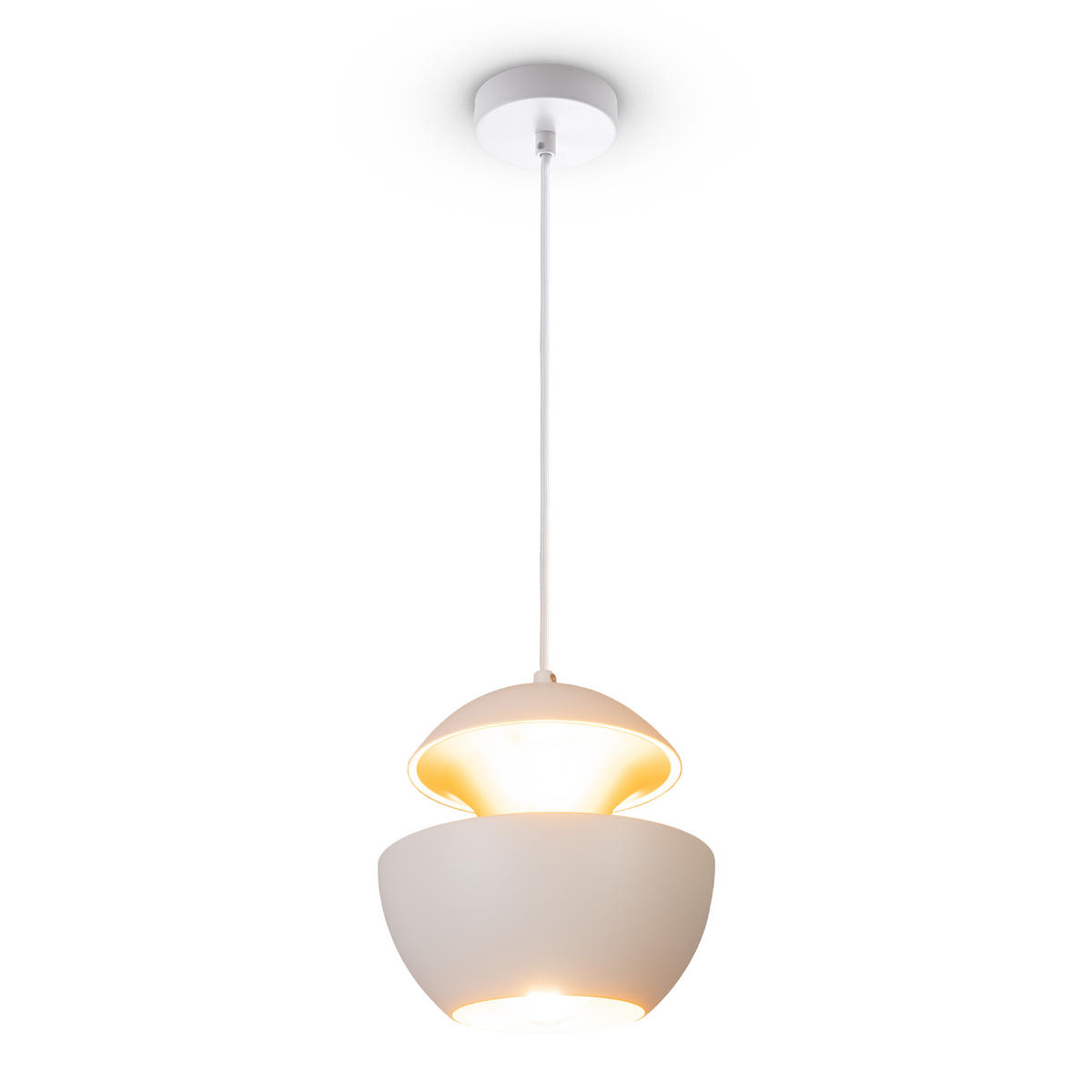 PENDELLEUCHTE Ben - Weiß, Metall (20/20/20cm) - Paco Home