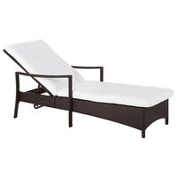 GARTENLIEGE braun Vasto - Braun, Kunststoff (63/96/158cm) - Beliani