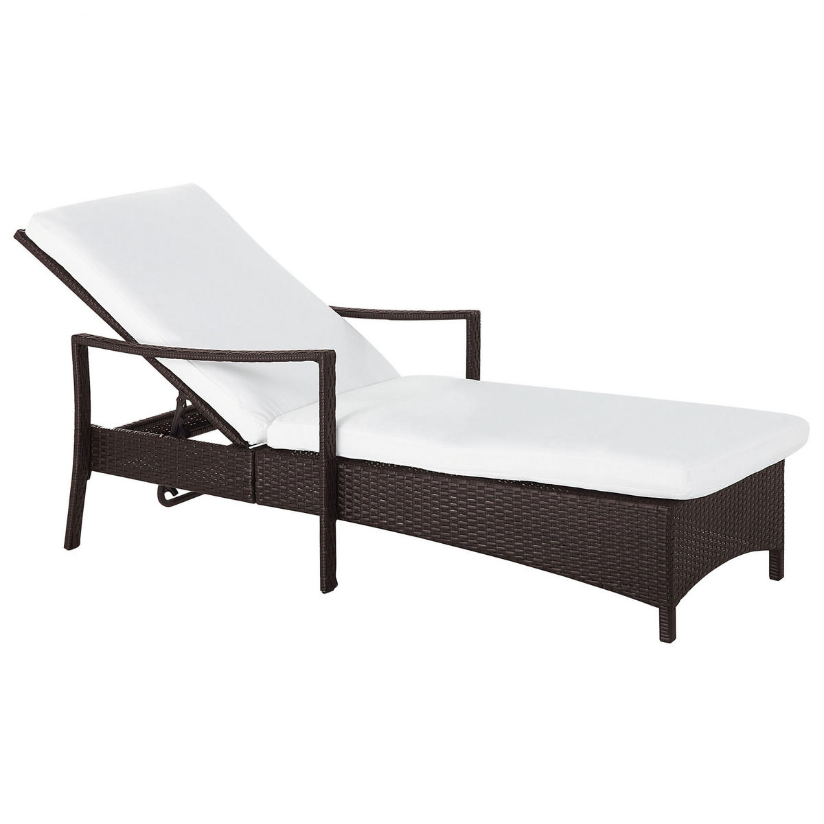 GARTENLIEGE braun Vasto - Braun, Kunststoff (63/96/158cm) - Beliani
