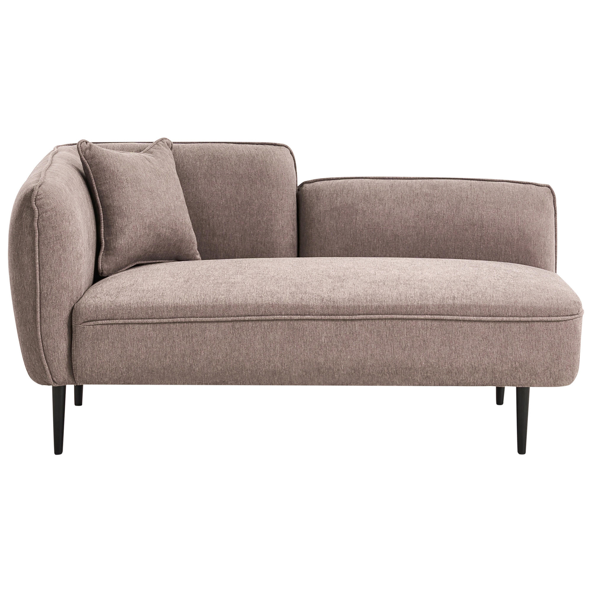 ČALOUNĚNÉ LEHÁTKO CHAISE LONGUE LEVOSTRANNÉ Látka Světle hnědé Chevannes - černá/hnědá, textil (138/74/77cm) - Beliani