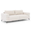 3-SITZER-SOFA Cardea in Bubble-Optik aus weichem Hellbeige Strukturstoff mit hohem Sitzkomfort - Beige/Schwarz, Holz/Textil (217/80/97cm) - S-Style Möbel