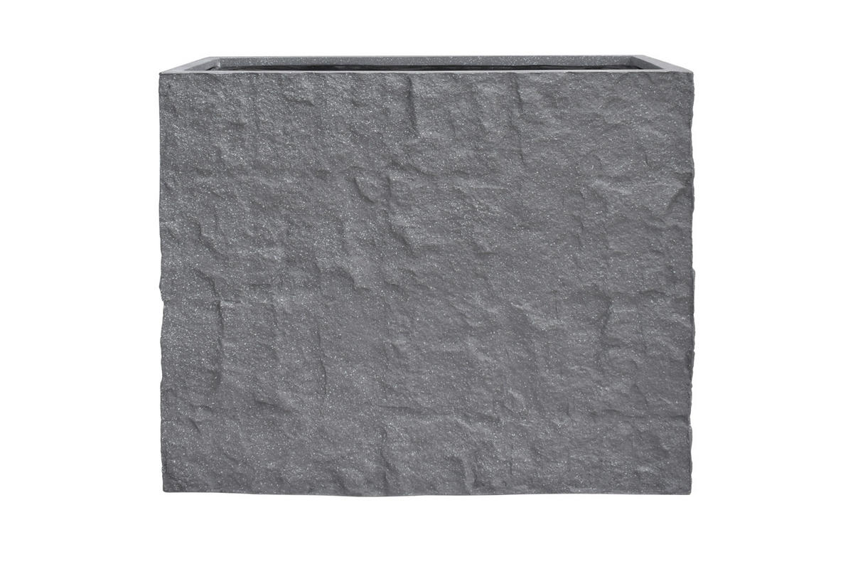 PFLANZKASTEN The Rock 33x83x73 cm, Grau, Fiberstone - Anthrazit, Kunststoff (83/73/33cm) - dasmöbelwerk