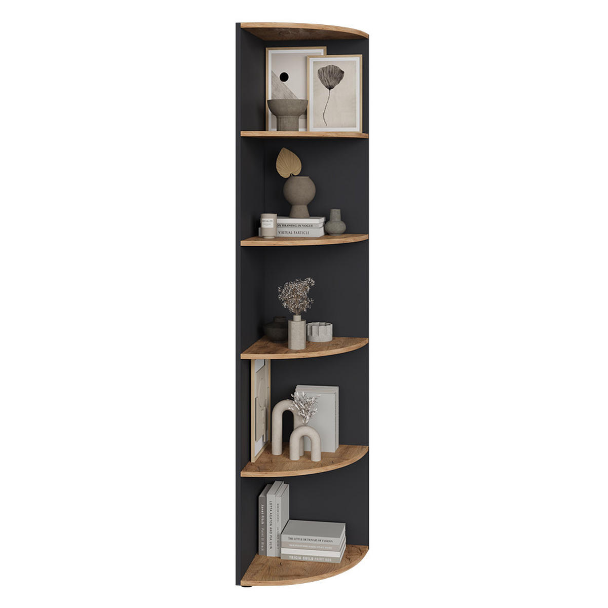 ECKREGAL Ecki Anthrazit/Goldkraft Eiche 40 x 180.6 cm - Honigeiche/Anthrazit, Holzwerkstoff (40/180/40cm) - Vicco