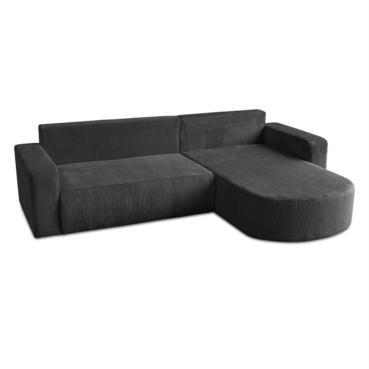 ECKSOFA SOPRANO mit Schlafunktion und Stauraum POSO 34 - Dunkelgrau, Textil (271/175cm) - Lookway