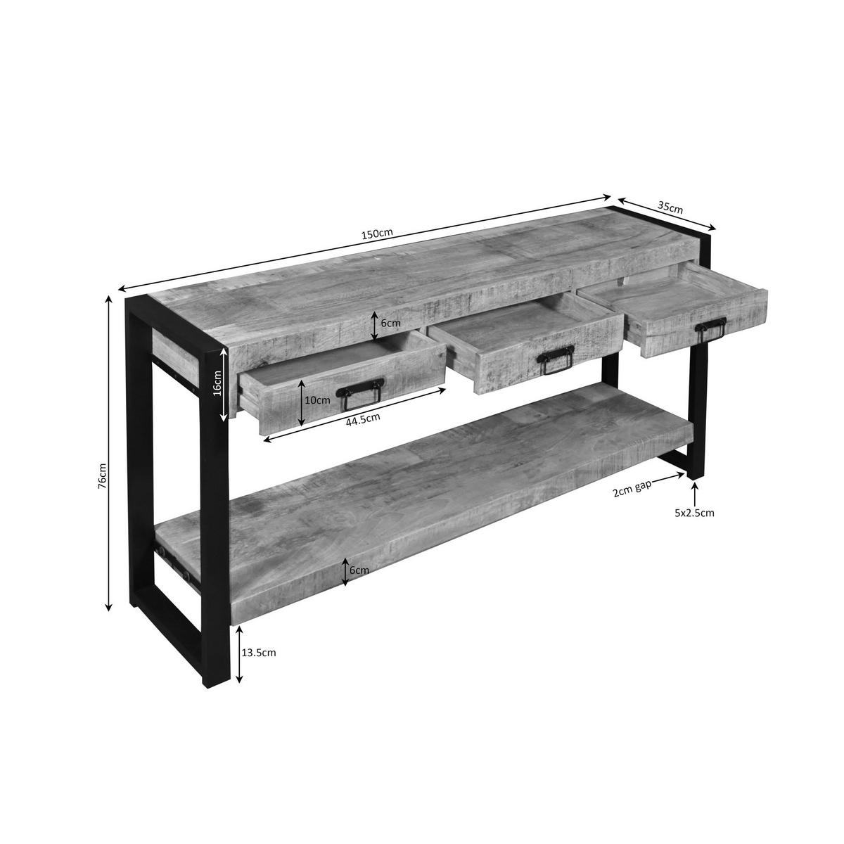 BEISTELLTISCH Britt Braun 35/150/76 cm - Braun, Holz (35/150/76cm) - Starfurn