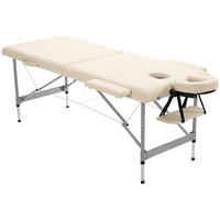 MASSAGELIEGE höhenverstellbar Beige - Beige, Metall (70/82/185cm) - HOMCOM